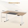 Elektrischer Stehschreibtisch 140 x 70 cm höhenverstellbarer Schreibtisch ergonomischer Sitz-Steh-Schreibtisch Beige Bild 2
