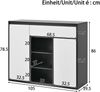 Schuhschrank 105 x 39,5 x 86 cm aus Spanplatte in Schwarz-Weiß mit LED, Glasböden, 2 Türen & Schublade Bild 4