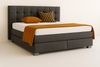 A&J MöbelLand Boxspringbett VERONA 200 x 200 cm mit zwei 7-Zonen-Taschenfederkernmatratzen und gepolstertem Kopfteil. Farbe: Anthrazit Bild 2