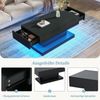 Couchtisch mit 2 Schubladen & LED-Lichtleiste, 100x50x45 cm, Schwarz Bild 4