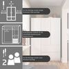 Rauch Möbel Costa, Kleiderschrank für Schlafzimmer, Kinderzimmer, Babyzimmer, Garderobe, Flur, 2-türig, Push-to-Open, mit Zubehör Classic, Farbe Beige, Breite 91 cm Bild 4