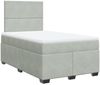 vidaXL Boxspringbett mit Matratze Hellgrau 120x200 cm Samt 3293176 Bild 3