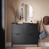 SoBuy FSR100-SCH Schuhschrank, MDF, Lackiert, Dunkelgrau, 100 x 91 x 19 cm Bild 2