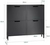 SoBuy FSR100-SCH Schuhschrank, MDF, Lackiert, Dunkelgrau, 100 x 91 x 19 cm Bild 3