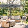 paramondo Sonnenschirm Sonnenschirm 2,3x1,3 m rechteckig knickbar Kurbel UV-Schutz grau, LxB: 230x130 cm, Klein, eckig, knickbar: ideal für Balkone, Stahl/Polyester Bild 3