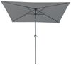 paramondo Sonnenschirm Sonnenschirm 2,3x1,3 m rechteckig knickbar Kurbel UV-Schutz grau, LxB: 230x130 cm, Klein, eckig, knickbar: ideal für Balkone, Stahl/Polyester Bild 2