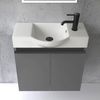 Alpenberger Badmöbel-Set Gäste WC Waschbecken mit Unterschrank 55 cm Breit, (Waschbecken Eckig Oval, Midi Schrank), Waschbeckenunterschrank Anthrazit Matt Bild 2