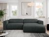 Ecksofa PASADENA, freistehendes Ecksofa, breite Armlehnen, Federsitz - rechts - Dunkelgrau Stoff Bild 2