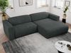 Ecksofa PASADENA, freistehendes Ecksofa, breite Armlehnen, Federsitz - rechts - Dunkelgrau Stoff Bild 3
