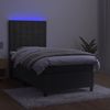 vidaXL Boxspringbett mit Matratze & LED Dunkelgrau 90x200 cm Samt 3136342 Bild 4