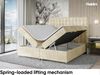 MEBLINI Boxspringbett ASTON 120x200 cm mit Bettkasten - H3/Beige Samt Polsterbett - Doppelbett mit Topper & Taschenfederkern-Matratze Bild 3