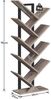 Bücherregal Standregal 9 Ebenen Holz DVD Regal Baumform Metallgestell Greige Bild 3