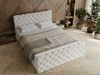 GRAINGOLD Lunaris Doppelbett 140x200, Boxspringbett mit Kopfteil, zwei Bettkästen, Velour-Stoff, Creme Bild 4