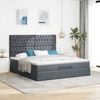 vidaXL Ottoman-Bett mit Matratzen & LEDs Dunkelgrau 160x200 cm Samt 3314403 Bild 4