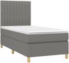 vidaXL Boxspringbett mit Matratze & LED Dunkelgrau 80x200 cm Stoff, Härtegrad: H2 [3135550] Bild 3