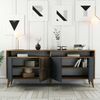 Dmora Konsolentisch Jole, Wohnzimmer-Sideboard, niedriger TV-Schrank, ausgestatteter Wandsockel, 180 x 35 h79 cm, Walnuss und Anthrazit Bild 5