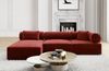 Couch Laguardia L Form in Samtstoff - Samtstoff - rot - Links Bild 2