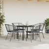 vidaXL 5-tlg. Garten-Essgruppe mit Kissen Schwarz Poly Rattan Glas 3334598 Bild 3