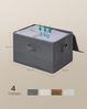SONGMICS Stoffbox, faltbare Aufbewahrungsbox mit Griffen, für Kleidung, Vliesstoff, 3er Set, grau Bild 5