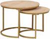 vidaXL Nesting-Couchtische 2 pcs Braun Massivholz Mango und Stahl 4104643 Bild 4