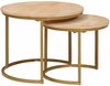vidaXL Nesting-Couchtische 2 pcs Braun Massivholz Mango und Stahl 4104643 Bild 2