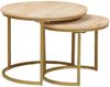 vidaXL Nesting-Couchtische 2 pcs Braun Massivholz Mango und Stahl 4104643 Bild 3