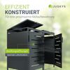 Juskys Mülltonnenbox Arel 2er - Metall Gartenbox für 120l bzw. 240l Mülltonnen - Aufbewahrungsbox - Unterstand mit Dach & Gasdruckfeder - Anthrazit Bild 3