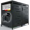 Juskys Mülltonnenbox Arel 2er - Metall Gartenbox für 120l bzw. 240l Mülltonnen - Aufbewahrungsbox - Unterstand mit Dach & Gasdruckfeder - Anthrazit Bild 1