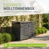 Juskys Mülltonnenbox Arel 2er - Metall Gartenbox für 120l bzw. 240l Mülltonnen - Aufbewahrungsbox - Unterstand mit Dach & Gasdruckfeder - Anthrazit Bild 4