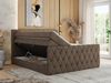 Boxspringbett, Doppelbett mit Fußteil, Multipocket-Matratzen und Topper, gestepptes Kopfteil und Front - MIREN KING DUO - 140 x 200 cm - Braun Velours - H4 Bild 3