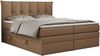 Boxspringbett 7-Zonen Taschenfederkernmatratze und Topper - PREMIUM-10-KING - 200x200cm - Braun Kunstleder - H4 Bild 3