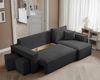 Ecksofa Schlafsofa Sofa ADARA inkl. Hocker Stoff Poso Schwarz Ottomane Rechts Bild 3
