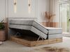 Boxspringbett VENETO KING, Doppelbett mit Multipocket-Matratze, Polsterbett mit Kopfstütze - 160 x 200 cm - Hellgrau Velvet - H3 Bild 2