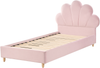 Kinderbett Muschel Samtstoff NEULISE 90 x 200 cm Rosa Bild 4
