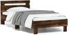 Einzelbettgestell Design für Erwachsene mit Kopfteil Räuchereiche 75x190 cm Holzwerkstoff d3185e Bild 1