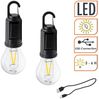Spetebo LED Solarleuchte 2er Set Glühbirne per USB wieder aufladbar, Dimmbar, LED fest integriert, warm weiß, Garten Dekolampe zum Aufhängen, 3 Leuchtmodi Bild 3