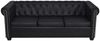 vidaXL Chesterfield-Sofa 3-Sitzer Kunstleder Schwarz 242370 Bild 3