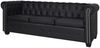 vidaXL Chesterfield-Sofa 3-Sitzer Kunstleder Schwarz 242370 Bild 2