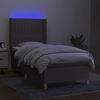 vidaXL Boxspringbett mit Matratze & LED Taupe 80x200 cm Stoff, Härtegrad: H2 [3138993] Bild 3