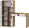 Schreibtisch mit Regal Satton 11 (Farbe: Artisan Eiche / Weiß Hochglanz) Bild 2