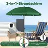 Sekey Sonnenschirm Ø180 cm Balkonschirm Terrassenschirm mit Schutzhülle und Bodenhülse, LxB: 180,00x180,00 cm, UV-Schutz 50+, höhenverstellbar, beidseitig um 30° knickbar Bild 4