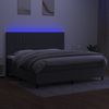 Boxspringbett mit Matratze & LED Stoff Dunkelgrau 200x200 cm, Härtegrad: H2 [3135062] Bild 4