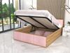 FDM Polsterbett mit Lattenrost Doppelbett 120x200, 140x200, 160x200, 180x200 (MADE IN EU - Bettrahmen mit Bettkasten für viel Stauraum, in Grau,Weiß oder Eiche Braun, ideal für Paare), Metallrahmen mit hydraulischer Klappfunktion Bild 5