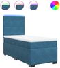 vidaXL Boxspringbett mit Matratze Blau 100x200 cm Samt 3293132 Bild 2