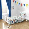 MTOnlinehandel Babybettwäsche Auto Fahrzeuge Baustelle Polizei 100x135 + 40x60 cm, 100 % Baumwolle, Renforcé, 2 teilig, Kleinkinderbettwäsche mit Reißverschluss Bild 3