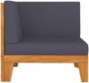 vidaXL Modular-Ecksofa mit Dunkelgrauen Kissen Akazie Massivholz 312149 Bild 3