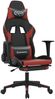 Gaming-Stuhl mit Massage & Fußstütze Schwarz Weinrot Kunstleder, Drehbar [345464] Bild 2