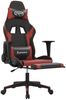 Gaming-Stuhl mit Massage & Fußstütze Schwarz Weinrot Kunstleder, Drehbar [345464] Bild 3