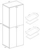 VCM Schuhschrank Lona 919216 Weiß / Sonoma-Eiche H. 220 x B. 70 x T. 40cm Bild 4