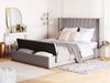 Bett mit Stauraumbank NOYERS 140 x 200 cm Samtstoff Grau Bild 3